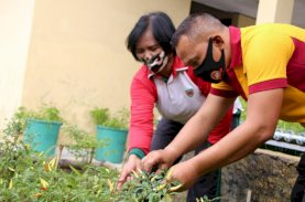 Dandenpom Panen Sayur dan Buah di Mako Yon C Pelopor