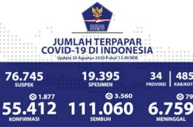 Kesembuhan Harian Covid-19 Sangat Signifikan, Tembus 3.560