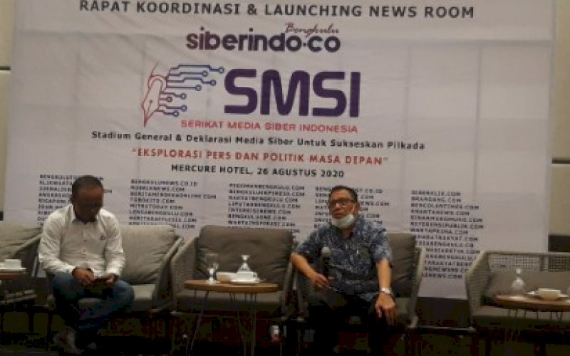 RAKOR. Suasana Rapat Koordinasi dan Launching Newsroom siberindo.co di Bengkulu, Kamis (26/8/2020). foto: istimewa