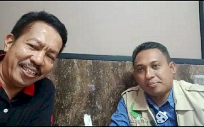 KUNJUNGAN. Direktur Utama (Dirut) Pandu Tani Indonesia (Patani), Sarjan Tahir (kiri) didampingi Kepala Kanwil Patani Provinsi Sulsel Satriya Madjid dalam kunjungannya ke Makassar, Rabu (19/8/2020). foto: doelbeckz/pluz.id