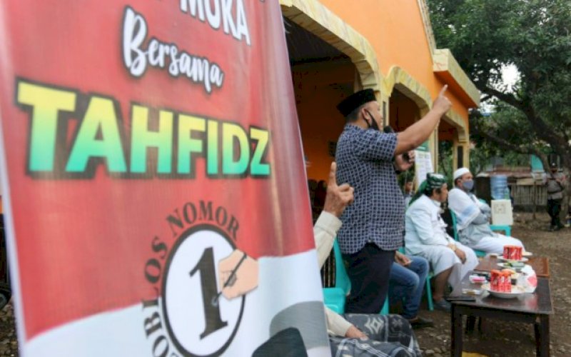 KAMPANYE. Kampanye tatap muka Tahfidz (Andi Tajerimin-Havid S Fasha) di Tanralili, Sabtu (24/10/2020). foto: istimewa