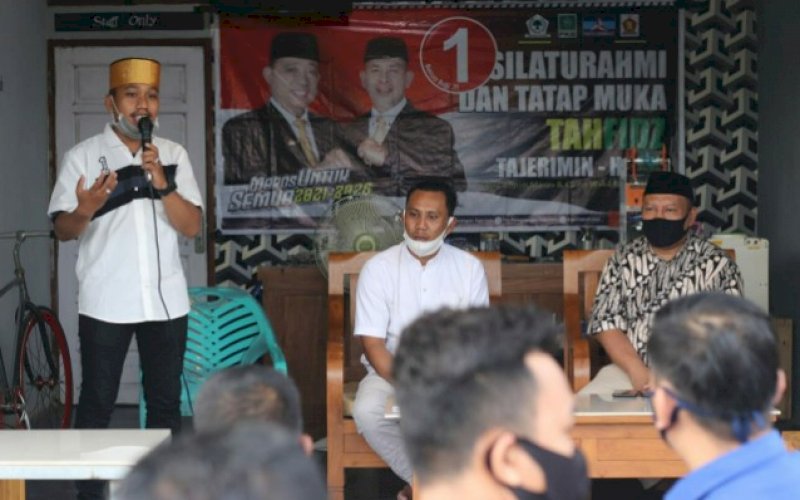 SILATURAHMI. Suasana silaturahmi tatap muka pasangan Calon Bupati dan Wakil Bupati Maros, Andi Tajerimin-Havid S Fasha di Kecamatan Lau, Kamis (8/10/2020). foto: istimewa