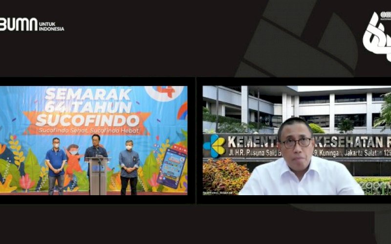 HUT SUCOFINDO. Suasana perayaan Hari Jadi PT Sucofindo (Persero) ke-64 tahun, Jakarta, Kamis (22/10/2020). Pada kesempatan ini, BUMN ini, mendapatkan kepetcayaan dari Kementerian Kesehatan (Kemenkes) RI untuk pengujian dan kalibrasi fasilitas dan peralatan kesehatan. foto: istimewa