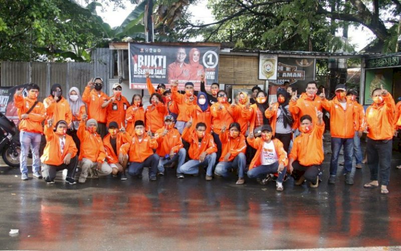 DUKUNGAN. Pendukung pasangan Mohammad Ramdhan Pomanto-Fatmawati Rusdi (Danny-Fatma) terus massif bergerak memenangkan Pilwalkot Makassar 2020. foto: istimewa