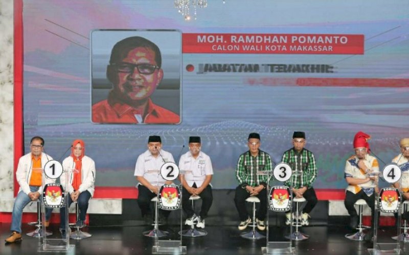 DEBAT. Suasana debat ketiga Pilwalkot Makassar di Jakarta, Jumat (4/12/2020) lalu. foto: istimewa