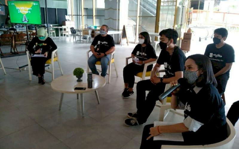 LAUNCHING. Suasana soft launching Mallku Marketplace di Nipah Mall Makassar, Rabu (30/12/2020). foto: doelbeckz/pluz.id