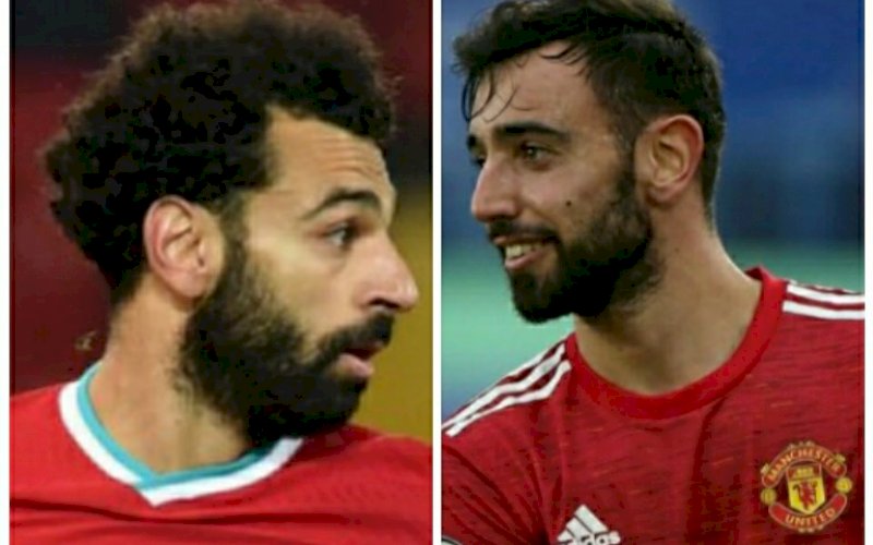 Mohamed Salah (kiri) dan Bruno Fernandes. foto: istimewa