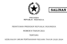 Presiden Teken Perpres 8/2021 tentang Kebijakan Umum Pertahanan Negara Tahun 2020-2024