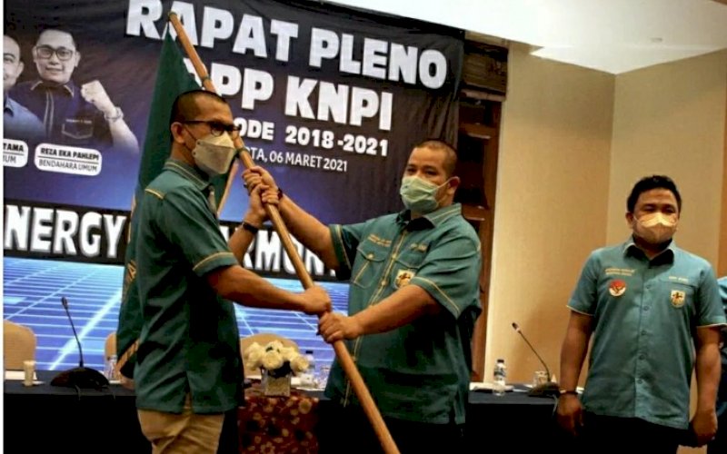 PENCOPOTAN. Pengurus DPP KNPI menggelar rapat pleno pemecatan Ketua Umum DPP KNPI, Haris Pertama di Hotel Rizt Carlton, Jakarta, Sabtu (6/3/2021). foto: istimewa