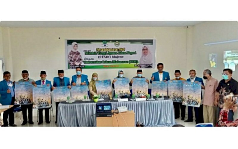 MOU. UIM melakukan penandatanganan MoU dengan STAIN Majene, Sulbar, Kamis (8/4/2021). foto: humas uim