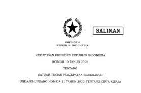 Presiden Bentuk Satgas Percepatan Sosialisasi UU Cipta Kerja