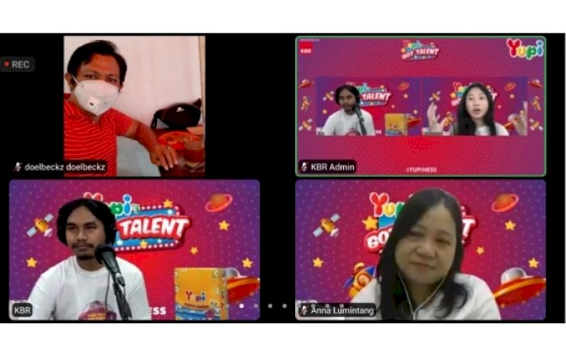 MEDIA GATHERING. Suasana media gathering Yupi's Got Talent 2021 secara virtual Zoom, Kamis (10/6/2021). foto: screenshot