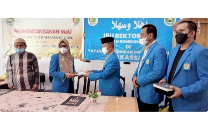 MOU. Rektor UIM, DR Ir Hj A Majdah M Zain MSi, menandatangani MoU dengan YPCI, Kamis (12/8/2021). foto: istimewa