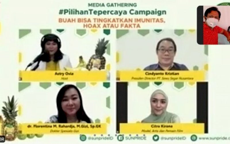 MEDIA GATHERING. Sunpride menggelar kegiatan Media Gathering Kampanye #PilihanTepercaya, yang diselenggarakan secara virtual, Senin (16/8/2021). foto: istimewa
