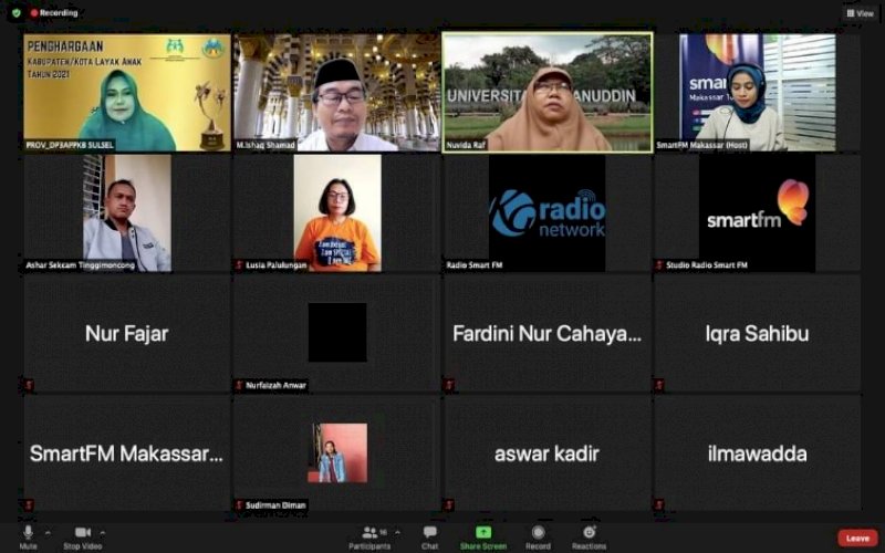 DISKUSI VIRTUAL. Suasana diskusi virtual membahas larangan menista agama lain yang digelar IMMIM, Sabtu (11/9/2022). foto: istimewa