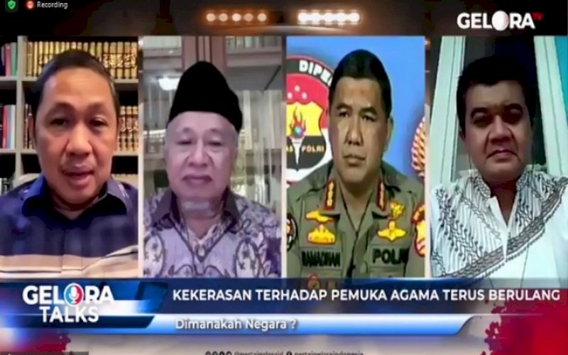 GELORA TALK. Gelora Talks bertajuk 'Kekerasan terhadap Pemuka Agama Terus Berulang, Dimanakah Negara? di Jakarta, Rabu (29/9/2021). foto: istimewa