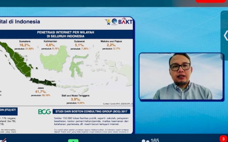 WEBINAR. Suasana webinar yang diselenggarakan BAKTI Kominfo, Rabu (8/12/2021). foto: istimewa