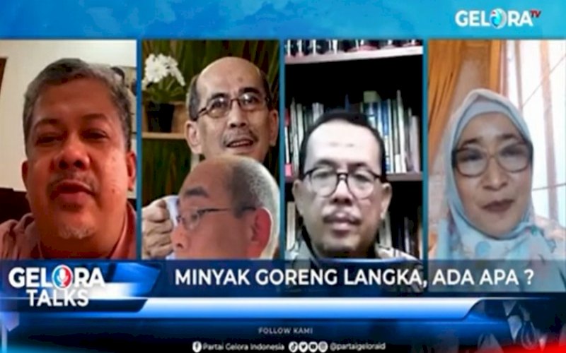 GELORA TALK. Partai Gelora menggelar Gelora Talk&nbsp; bertajuk 'Minyak Goreng Langka, Ada Apa?', Rabu (16/2/2022). foto: istimewa