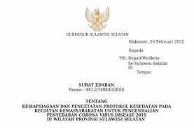 Covid-19 Meningkat, Plt Gubernur Sulsel Keluarkan Edaran