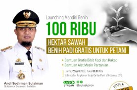Pemprov Sulsel Salurkan Benih Unggul Gratis untuk 100 Ribu Ha Sawah