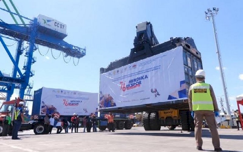 EKSPOR. Nilai ekspor di Provinsi Sulsel pada April 2022 sebesar US$ 223,67 juta atau sekitar Rp3 triliun lebih. foto: istimewa