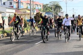 Hari Bhayangkara Ke-76, Kapolres Palopo Gowes Bareng Pangdam XIV Hasanuddin