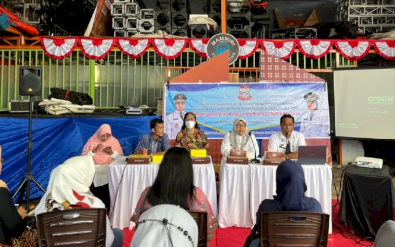 SHELTER WARGA. Forum pembentukan shelter warga Lorong Wisata di Lorong Wisata Sutphen Gunung Lokon, Kelurahan Lariangbangi, Kecamatan Makassar, Kota Makassar, Rabu (3/8/2022). foto: istimewa