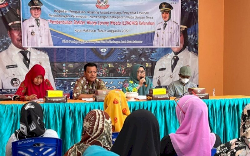 SHELTER WARGA. DPPPA Kota Makassar mengadakan pembentukan Shelter Warga khususnya di Lorong Wisata di Kelurahan Tamalanrea Jaya dan Kelurahan Tamalanrea, Kecamatan Tamalanrea, Kamis, (4/8/2022). foto: istimewa
