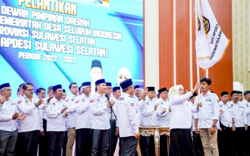 PELANTIKAN. Pelantikan DPD APDESI Sulsel Periode 2022-2027 di Baruga Pattingalloang Rumah Jabatan Gubernur Sulsel, Makassar, Senin (22/8/2022). foto: istimewa