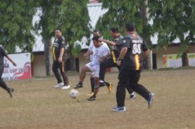 PJU Polda Vs PWI Penutup Kapolda Sulsel Cup 2022