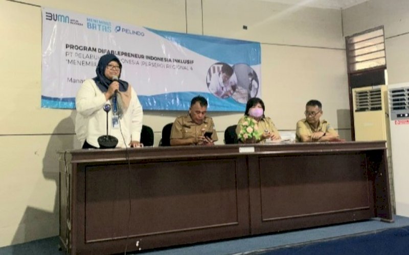 PELATIHAN. PT Pelabuhan Indonesia (Persero) Regional 4 menggelar Program Menembus Batas Difablepreneur di Kota Manado, Sulawesi Utara selama tiga hari, Selasa-Rabu (30-31/8/2022) dan Kamis (1/9/2022). foto: istimewa