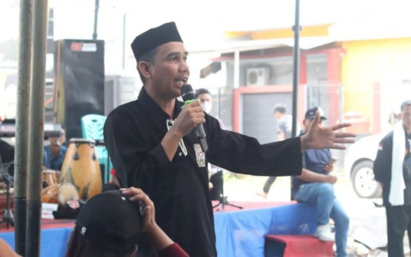 TASYAKURAN PSHT. Ketua DPRD Kota Makassar, Rudianto Lallo, saat menghadiri tasyakuran warga baru Persaudaraan Setia Hati Terate (PSHT) Cabang 046 Makassar-Pusat Madium di Makassar, Minggu (18/9/2022). foto: istimewa