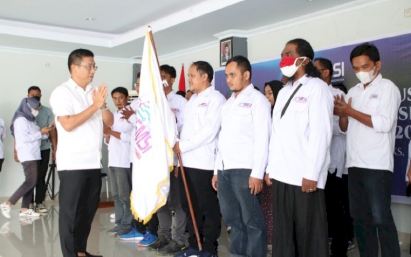 PELANTIKAN. Suasana pelantikan pengurus SMSI Kota Parepare masa bakti 2022-2027 di Balai Ainun Habibie, Kota Parepare, Sabtu (12/11/2022). foto: istimewa