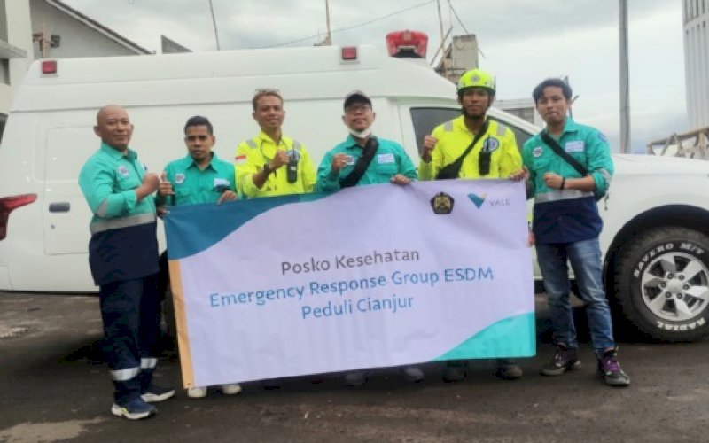 BANTUAN. PT Vale Indonesia Tbk (PT Vale) mengirimkan tim Emergency Response Group (ERG) untuk membantu korban gempa bumi di Kabupaten Cianjur, Jawa Barat, Rabu (23/11/2022). foto: istimewa