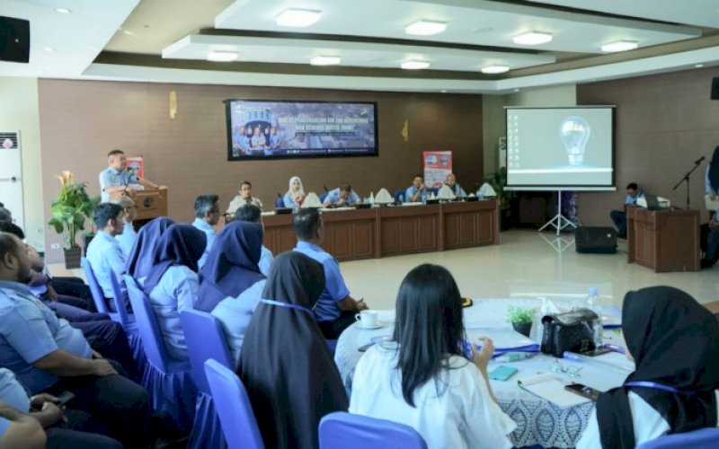 PELATIHAN. Perumda Air Minum Kota Makassar menggelar pelatihan Pengendalian Air Tak Berekening/Non Revenued Water (NRW) di Aula Tirta Dharma Perumda Air Minum Kota Makassar, 5-8 Desember 2022. foto: istimewa