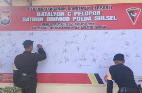 Satbrimob Polda Sulsel Menuju WBK dan WBBM, Personel Brimob Bone Teken Komitmen Bersama