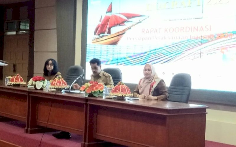 RAPAT KOORDINASI. Pemprov Sulsel langsung menggelar rapat koordinasi di Kantor Gubernur untuk membahas segala persiapan, Senin (30/1/2023). foto: istimewa