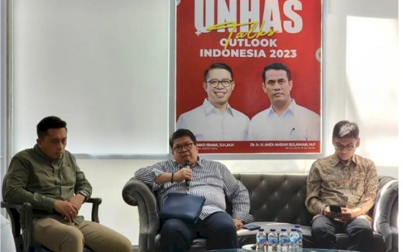 DISKUSI. Diskusi awal tahun Unhas Talks: Outlook Indonesia 2023 di Jakarta, Sabtu (14/1/2023). foto: istimewa