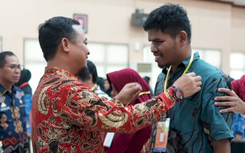 PEMBUKAAN. Gubernur Sulsel, Andi Sudirman Sulaiman, membuka Pelatihan Dasar CPNS Pemprov Sulsel 2023 di Aula Kampus I BPSDM Provinsi Sulsel, Kamis (2/2/2023). foto: istimewa