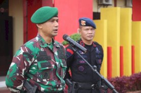 Tingkatkan Sinergitas, Brimob dan Kodim 1407 Bone Apel Bersama