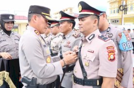 Kapolres Pimpin Upacara Sertijab Pejabat Polres Sidrap