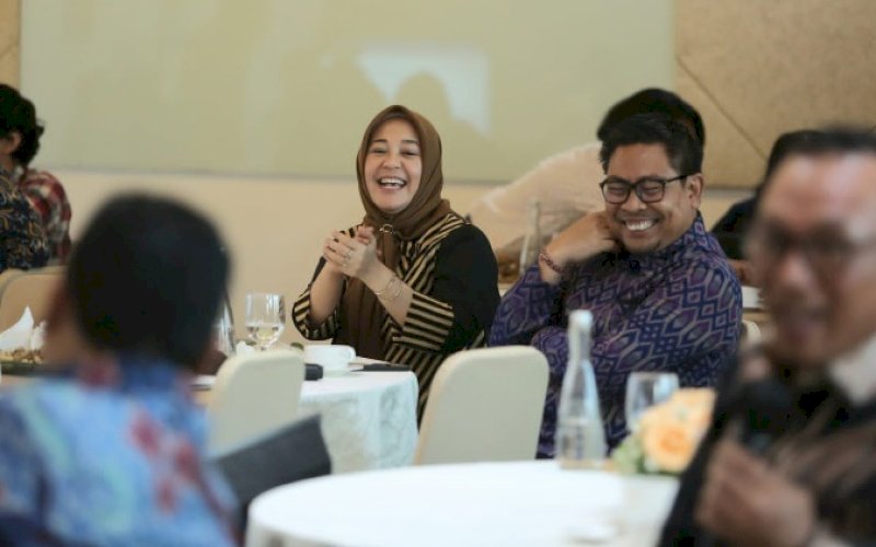 FORUM DISKUSI. Wakil Wali Kota Makassar, Fatmawati Rusdi, saat mengikuti forum diskusi anggota City Leader Community di Menara Kompas, Palmerah Selatan, Jakarta Pusat, Selasa (7/3/2023). foto: istimewa