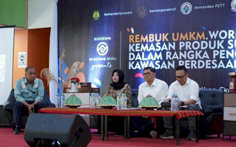 REMBUK UMKM. PT Vale Indonesia Tbk berkolaborasi dengan Kemenparekraf pada program Rembuk UMKM di ruang serba guna Otuno, Sorowako, Luwu Timur, Kamis (2/3/2023). foto: istimewa