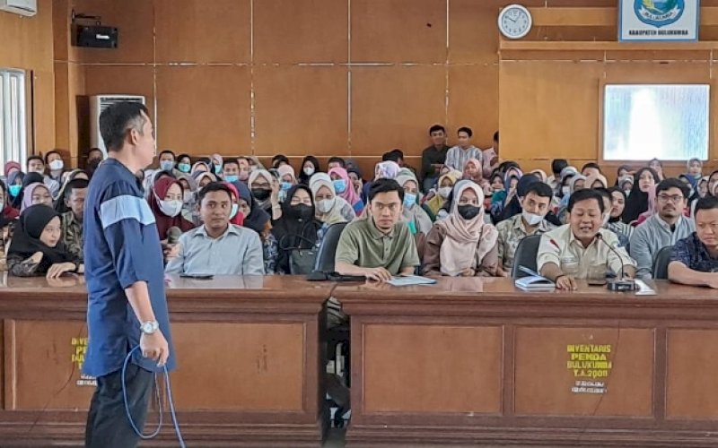 SOSIALISASI. BKPSDM Kabupaten Bulukumba melaksanakan kegiatan Sosialisasi Peraturan Bupati Bulukumba Nomor 2 Tahun 2023 tentang Pedoman Pemberian Tugas Belajar bagi Pegawai Negeri Sipil di Lingkungan Pemerintah Daerah. foto: istimewa