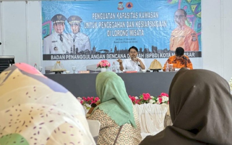 PENGARAHAN. Ketua FKKM, dr Udin Shaputra Malik, memberikan pengarahan dalam kegiatan Penguatan Kawasan untuk Pencegahan dan Kesiapsiagaan di Karebosi Premier Makassar, Rabu (17/5/2023). foto: istimewa