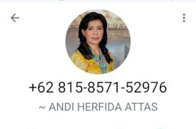 Waspada, Oknum Menyalahgunakan Profil WhatsApp Andi Herfida Attas