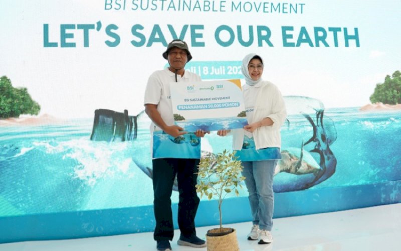 KOMITMEN BSI. PT Bank Syariah Indonesia Tbk (BSI) terus berkomitmen untuk melakukan implementasi keuangan berkelanjutan. Hal ini dibuktikan dengan diluncurkannya gerakan BSI Sustainable Movement. foto: istimewa