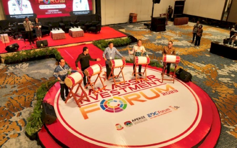 MIF. Suasana pembukaan Makassar Investment Forum (MIF) 2023 di Hotel Claro Makassar, Jumat (14/7/2023). foto: istimewa