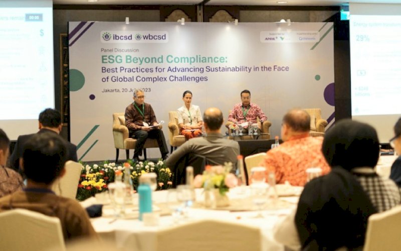 TAMBANG BERKELANJUTAN. PT Vale Indonesia ikut menjadi salah satu pembicara pada forum tahunan yang diadakan Indonesia Business Council for Sustainable Development (IBCSD) bekerja sama dengan World Business Council for&nbsp; Sustainable Development (WBCSD) di Jakarta, Kamis (20/7/2023). foto: istimewa