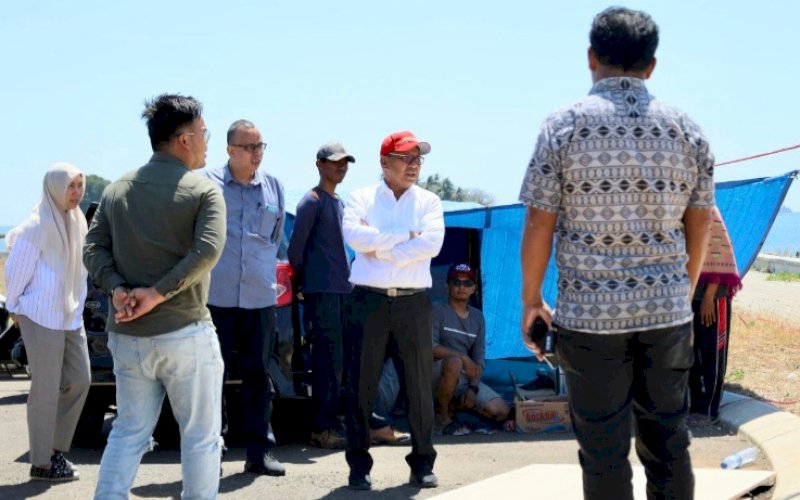 PENINJAUAN. Wali Kota Makassar, Moh Ramdhan Pomanto, turun meninjau lokasi Welcome Dinner Makassar F8 di Sunset Cove Kawasan CPI Makassar, Senin (21/8/2023). Makassar F8 akan diselenggarakan pada 23-27 Agustus 2023 mendatang. foto: istimewa